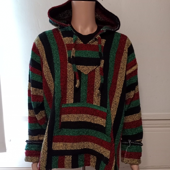 Vintage Rasta Poncho - Picture 1 of 3